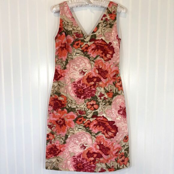 Talbots Womens Pink Floral Dress Size 2 Petite Feminine Romantic Bloomcore - Picture 1 of 16